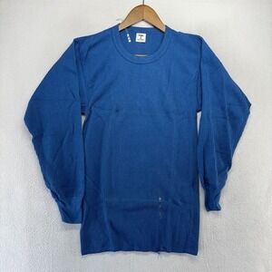 Vintage Gitano Thermal Shirt Men's Medium Blue Waffle Muscle Base Layer USA NEW